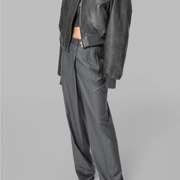 Gae Faux Leather Cropped Bomber - Picture 2 of 9